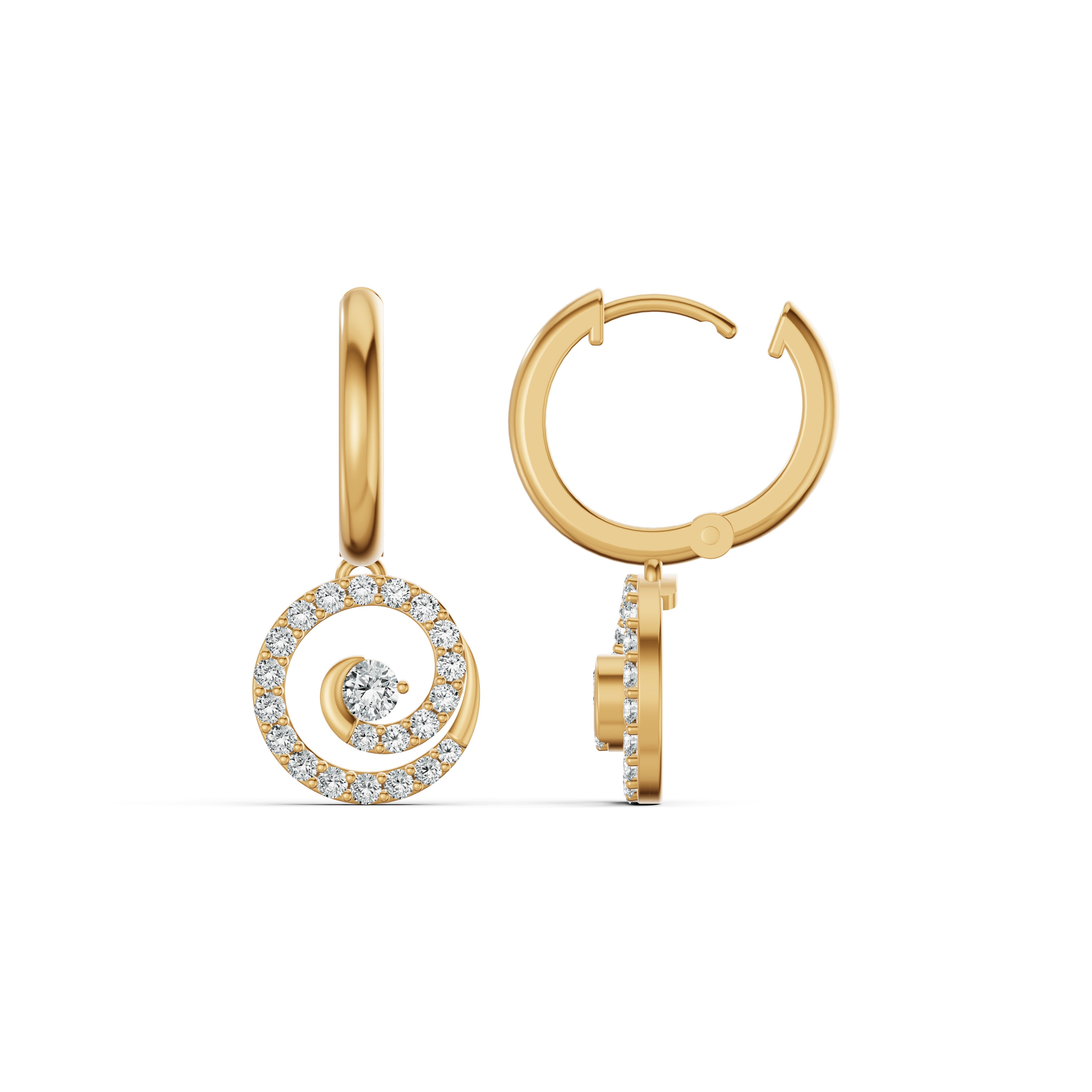 Encircled Orbit Diamond Stud Earrings