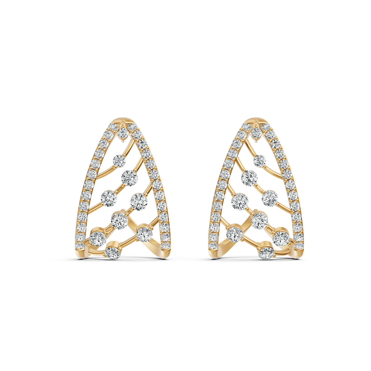 Leafline Aura Diamond Stud Earrings
