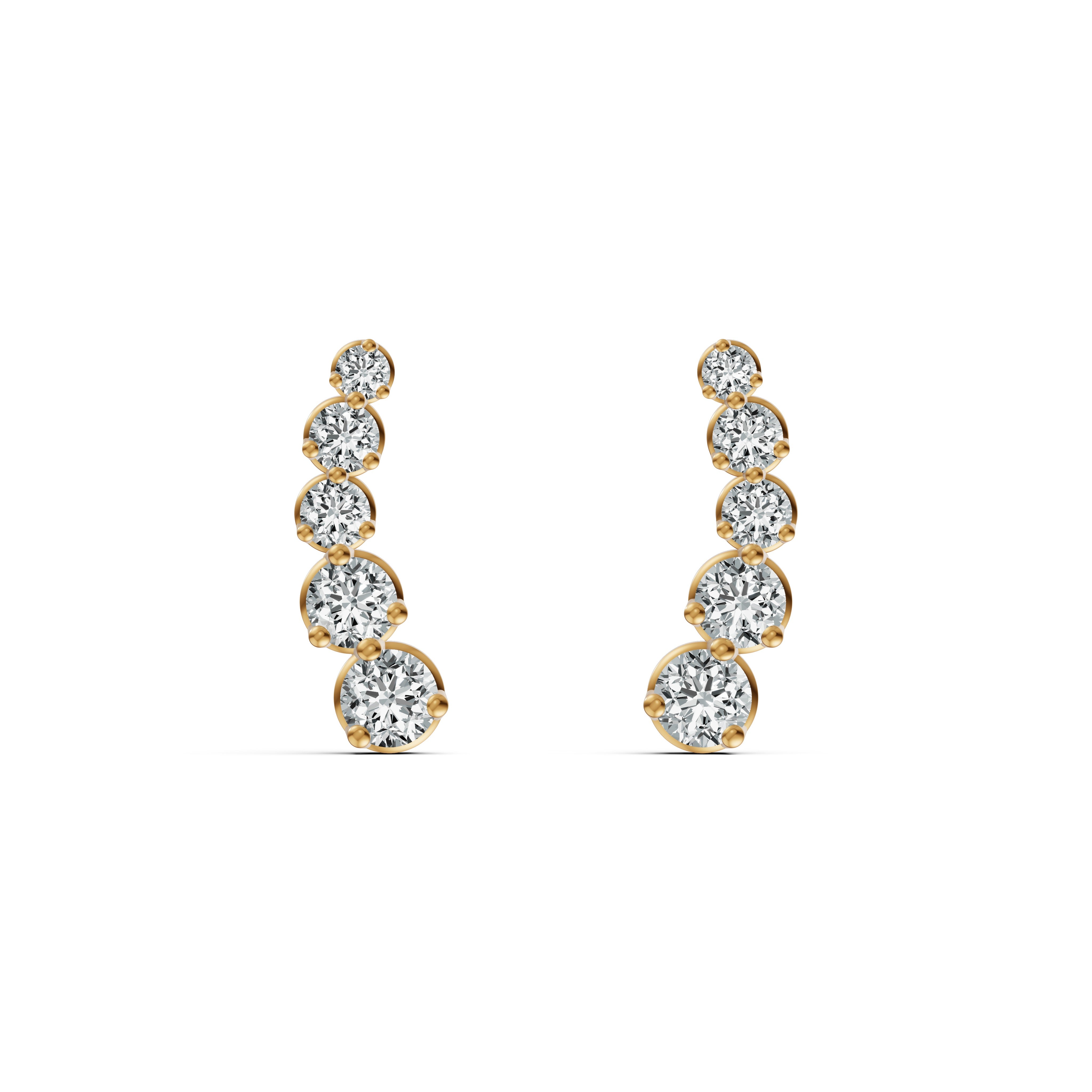 Radiant Cuff Diamond Earrings