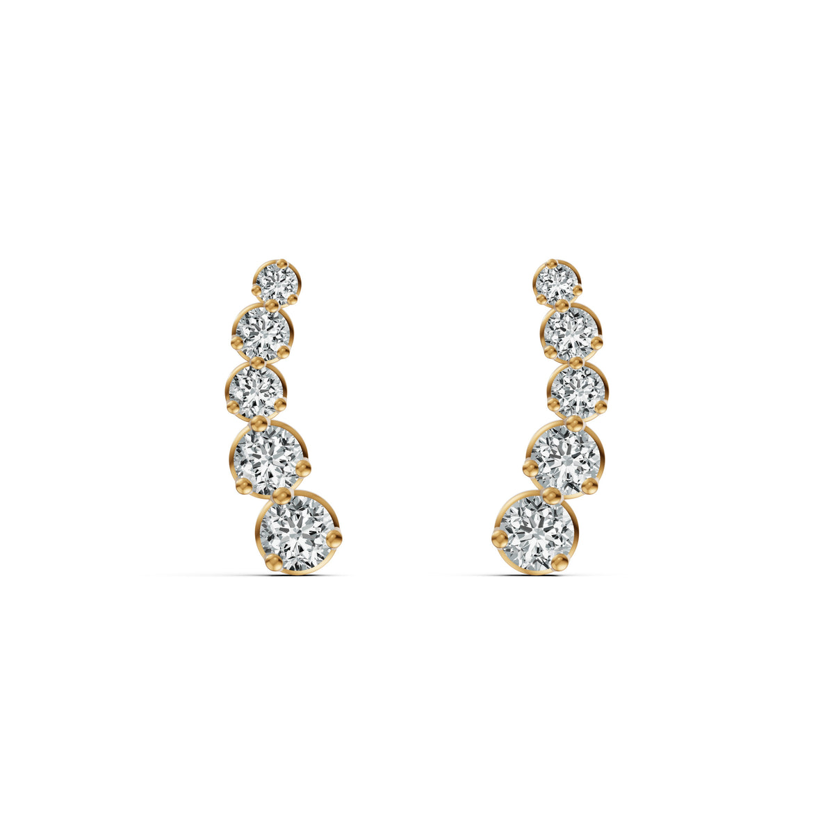 Radiant Cuff Diamond Earrings
