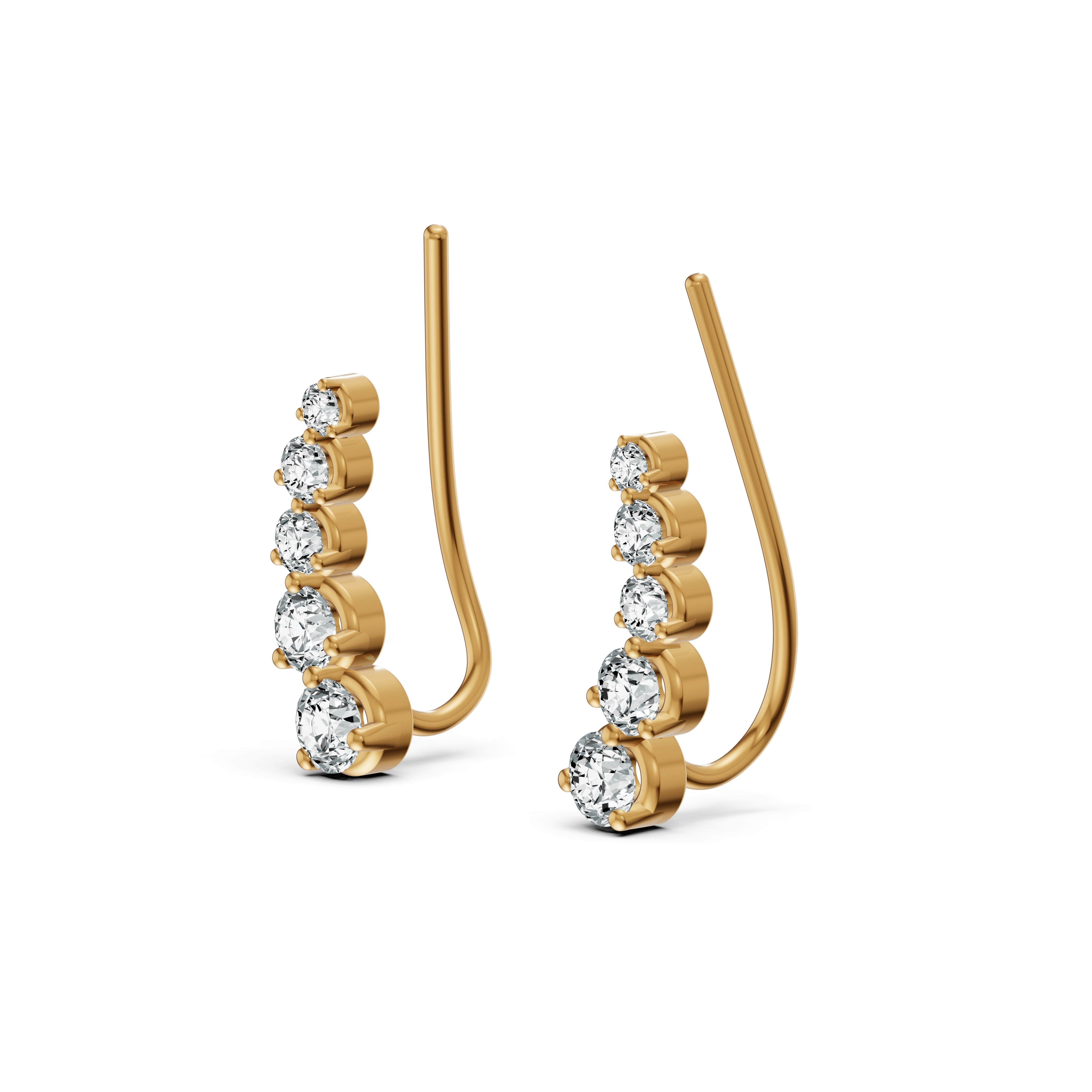 Radiant Cuff Diamond Earrings