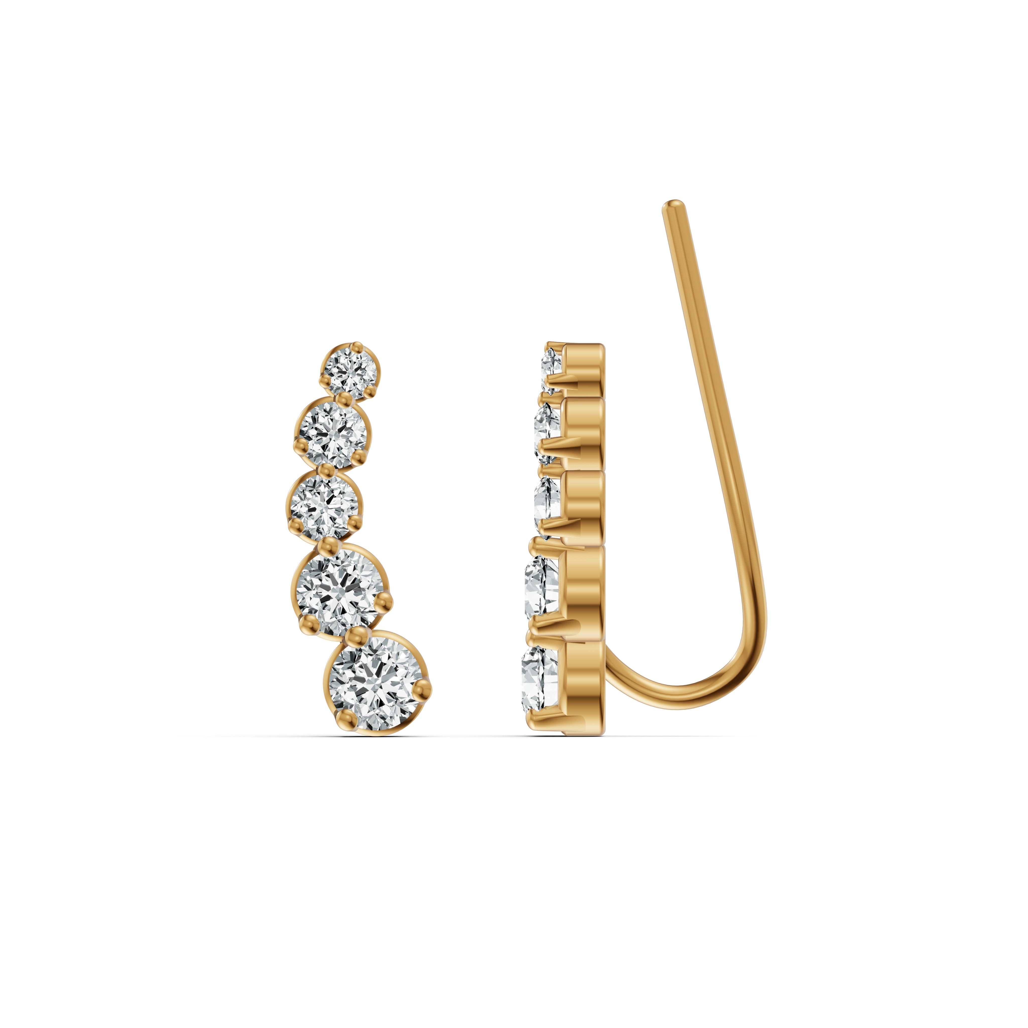 Radiant Cuff Diamond Earrings