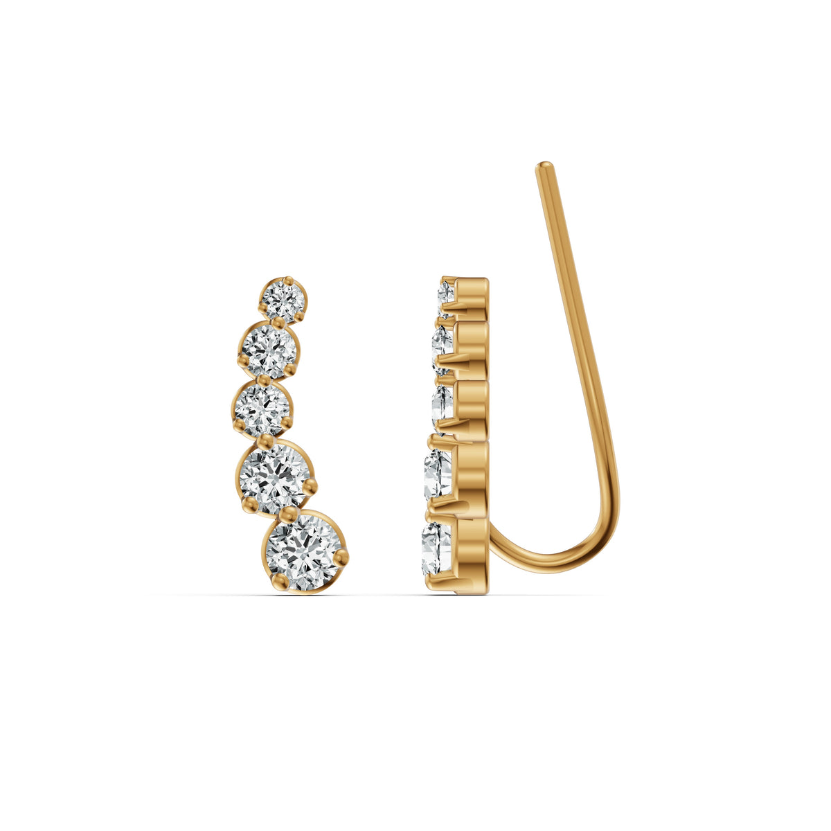 Radiant Cuff Diamond Earrings