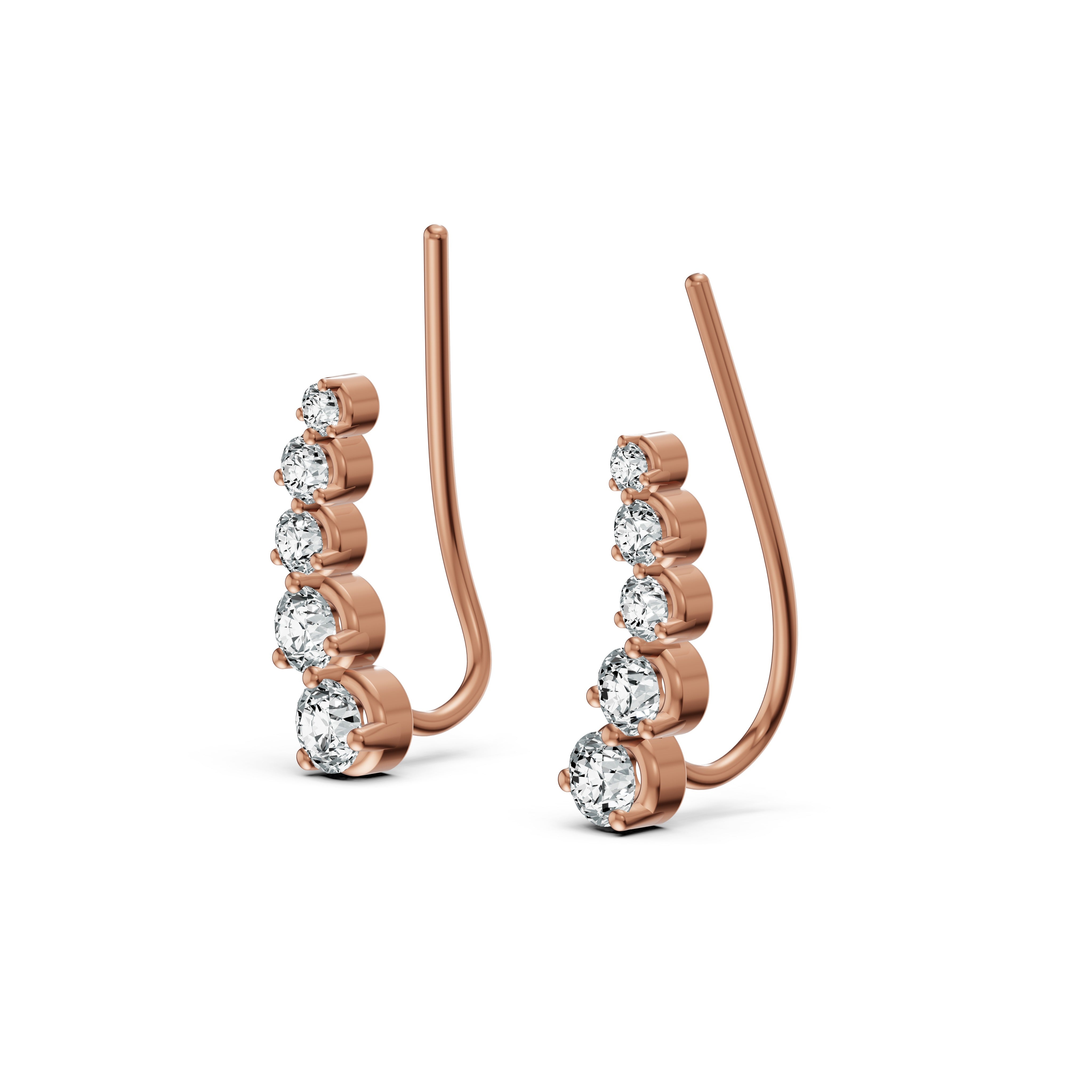 Radiant Cuff Diamond Earrings