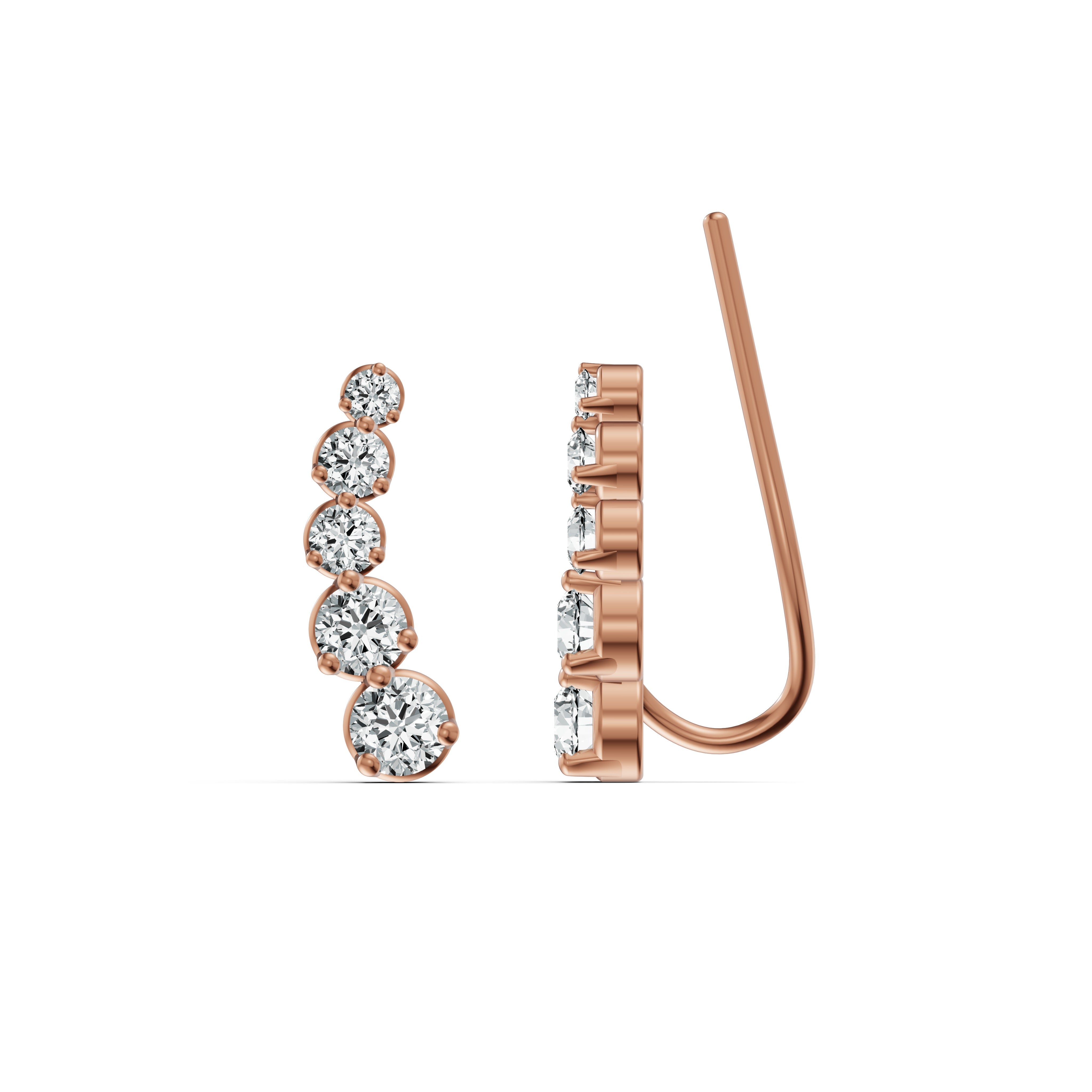 Radiant Cuff Diamond Earrings