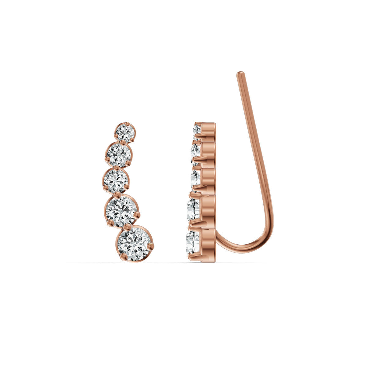 Radiant Cuff Diamond Earrings
