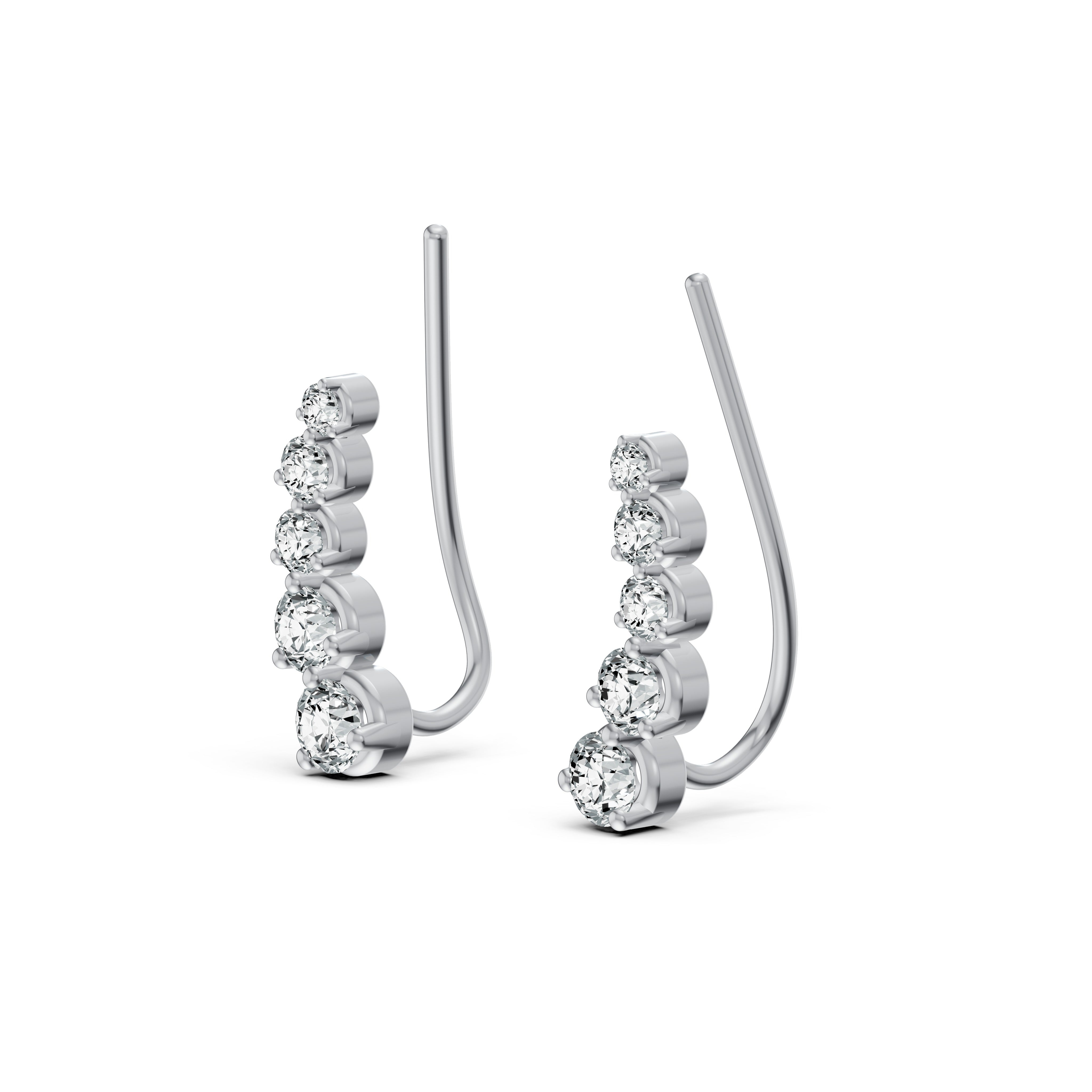 Radiant Cuff Diamond Earrings