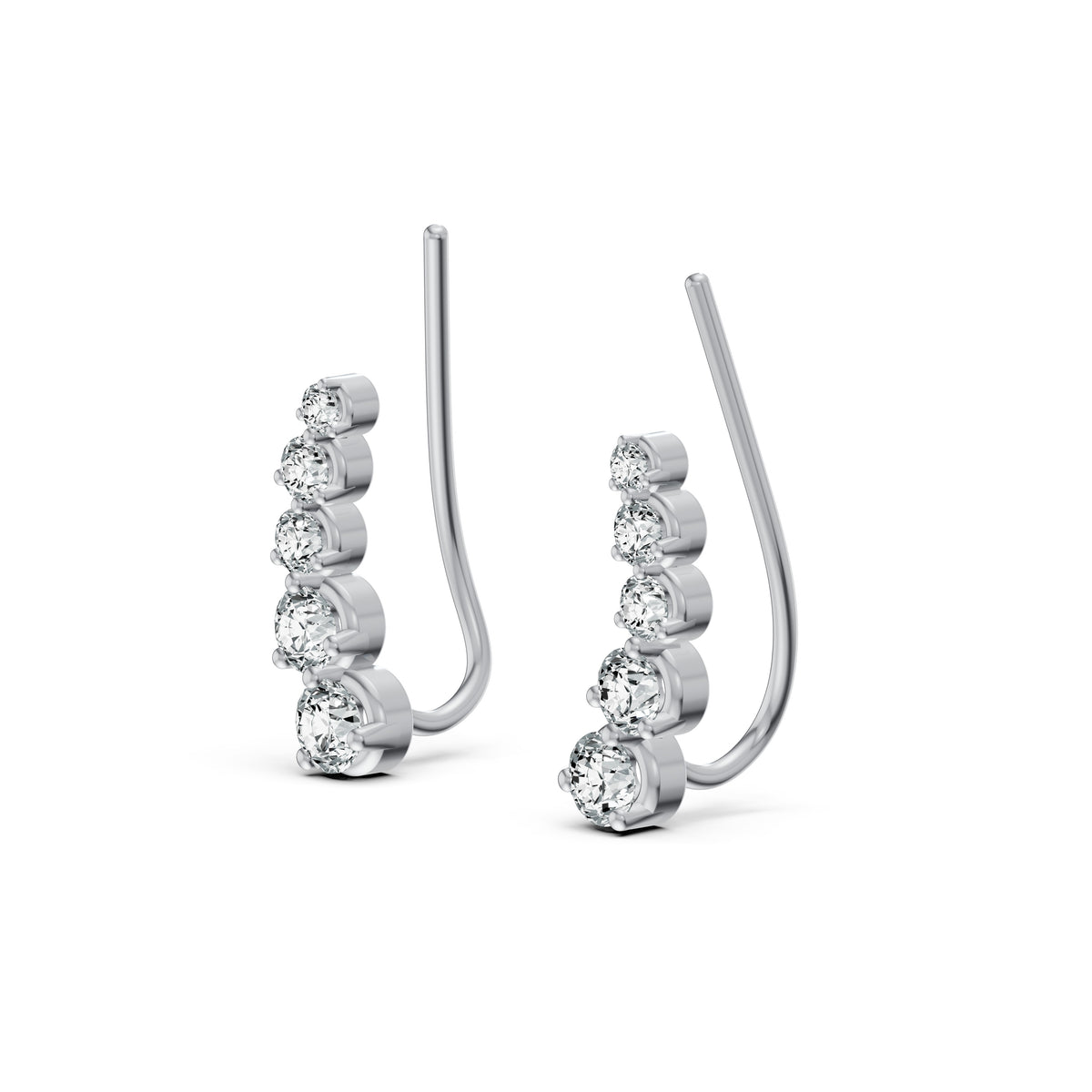 Radiant Cuff Diamond Earrings