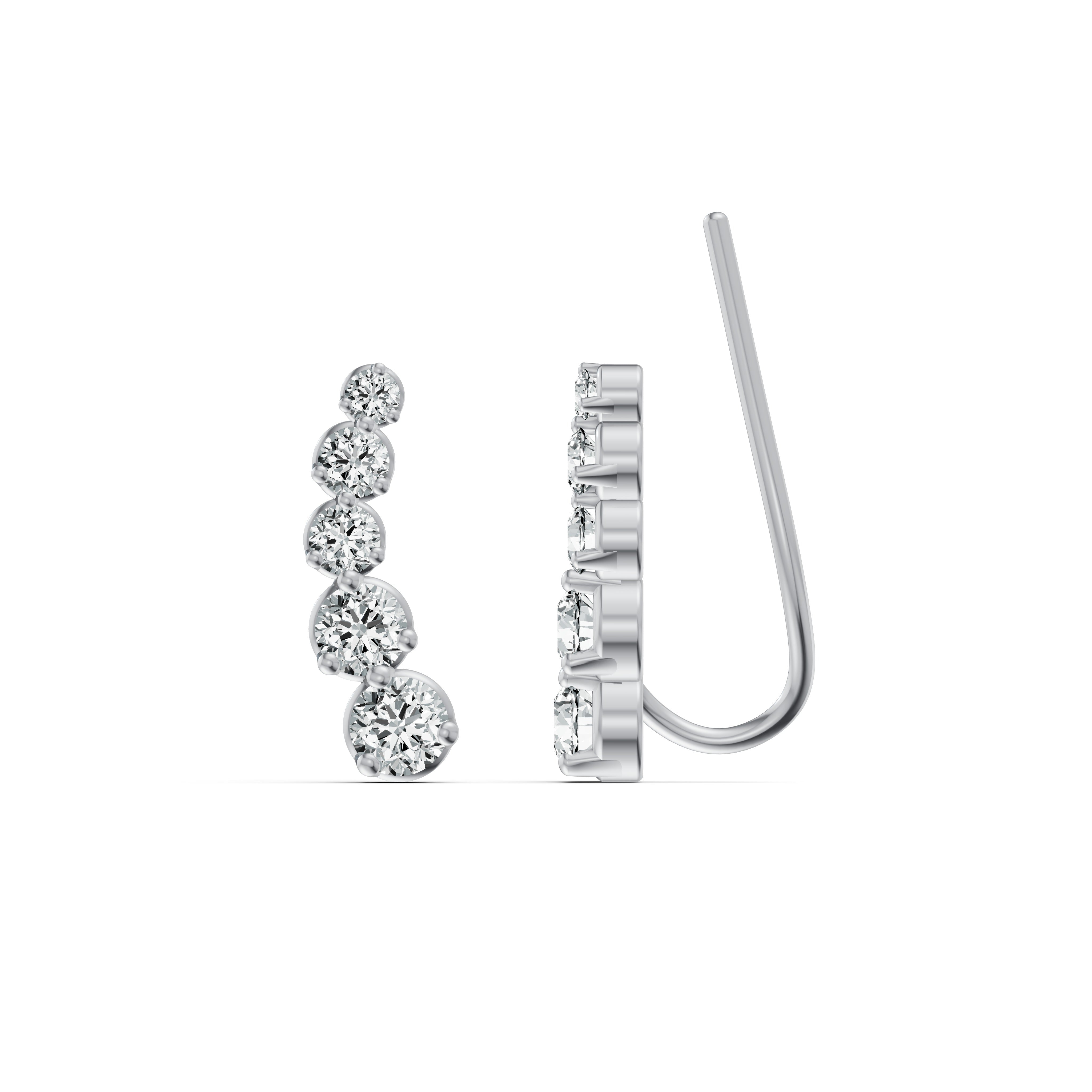 Radiant Cuff Diamond Earrings