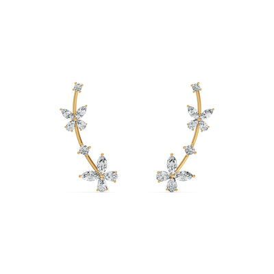 Floral Vine Diamond Ear Cuff