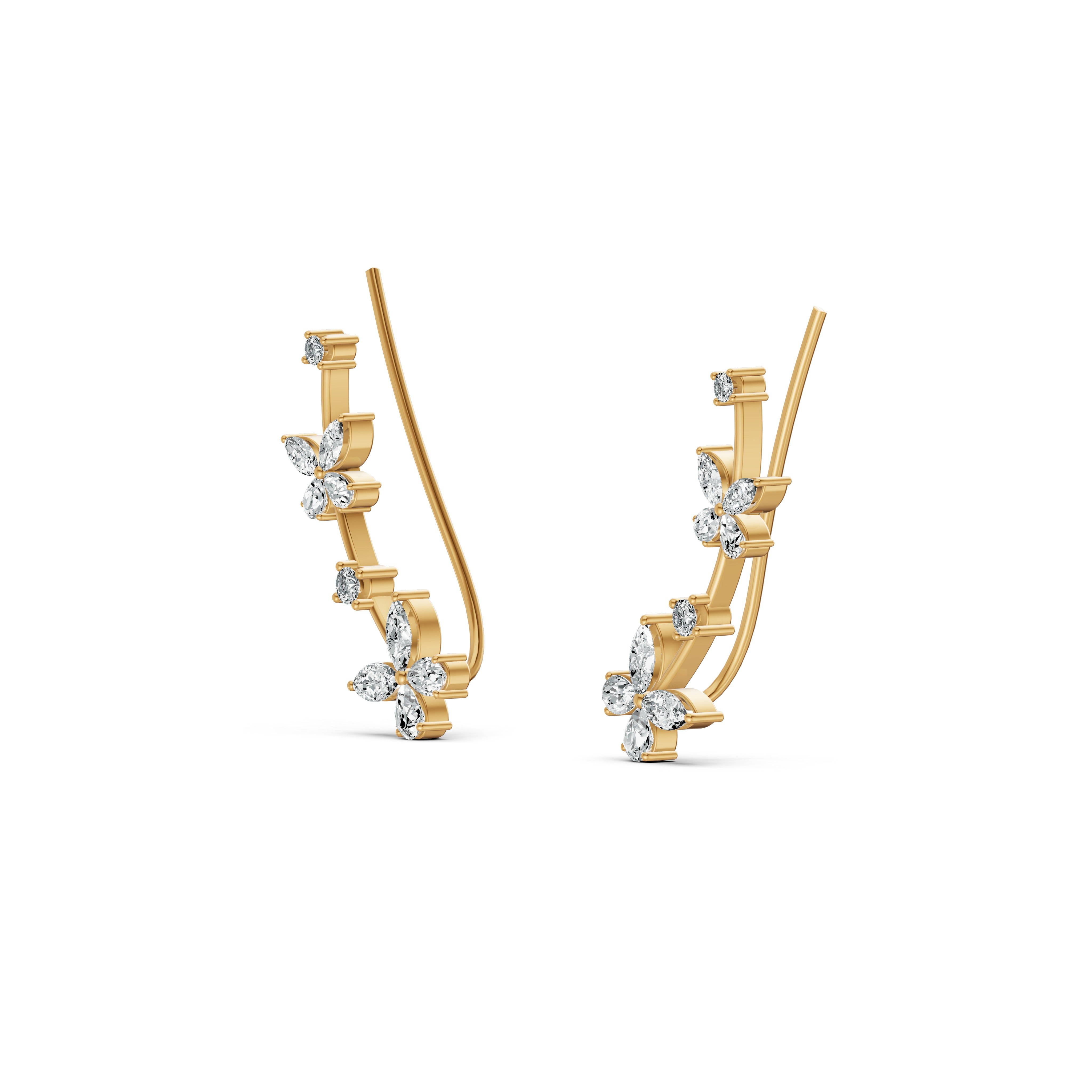 Floral Vine Diamond Ear Cuff