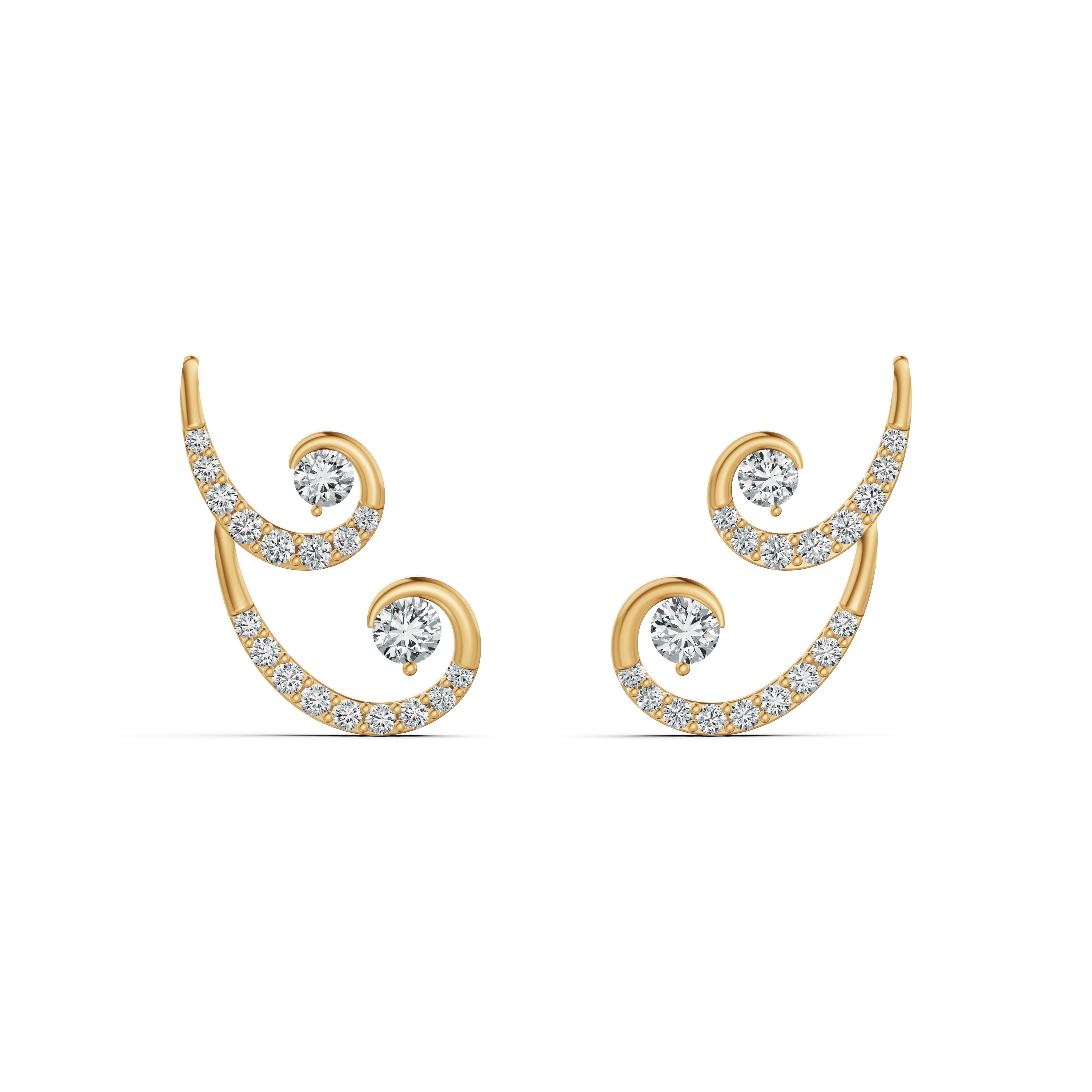 Spiral Loop Diamond Ear Cuffs