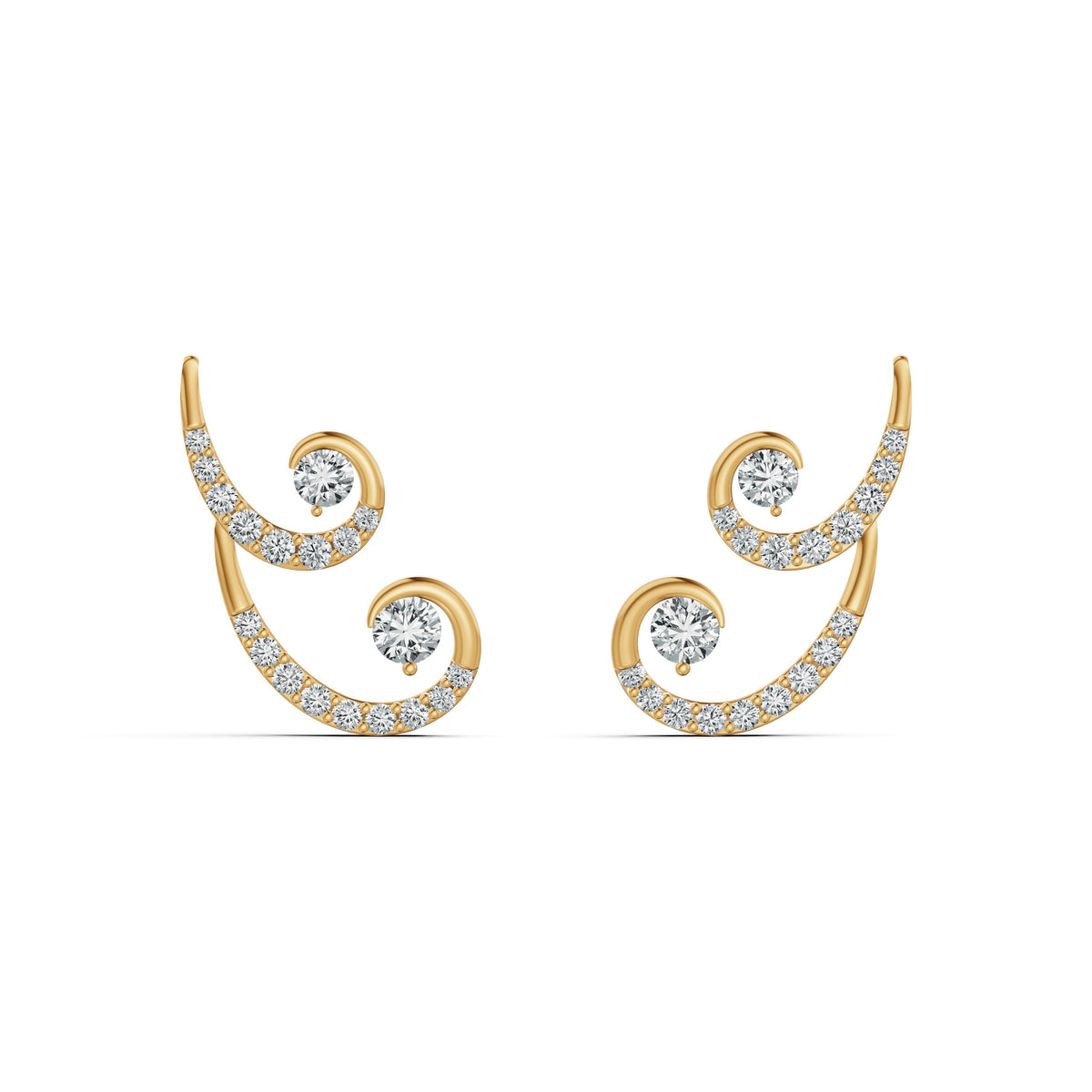 Spiral Loop Diamond Ear Cuffs