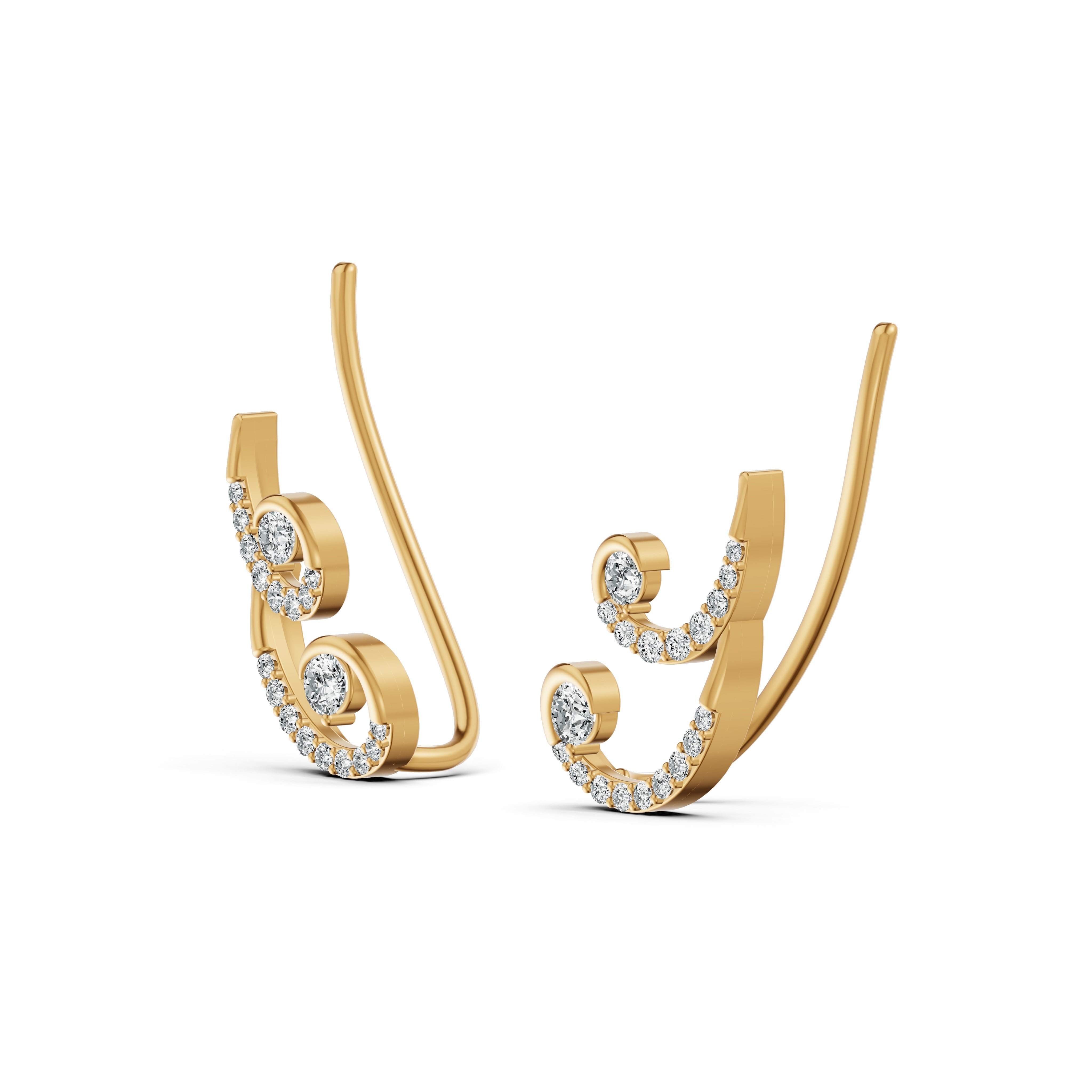 Spiral Loop Diamond Ear Cuffs