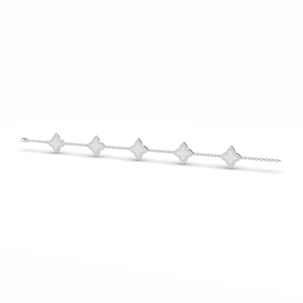 Mother of Pearl Clover Diamond Bracelet