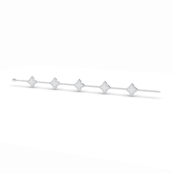 Mother of Pearl Clover Diamond Bracelet