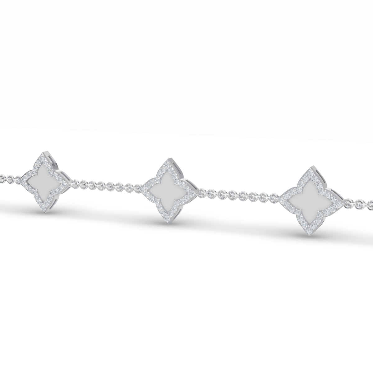 Mother of Pearl Clover Diamond Bracelet