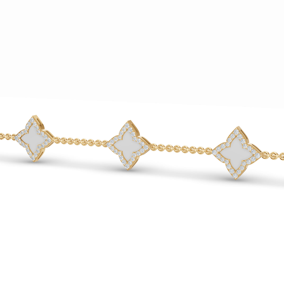 Mother of Pearl Clover Diamond Bracelet