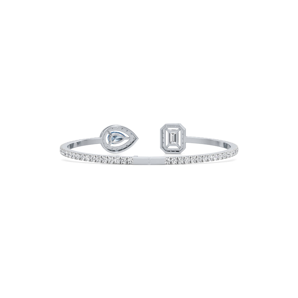 Radiant and Sapphire Gemstone Diamond Bracelet