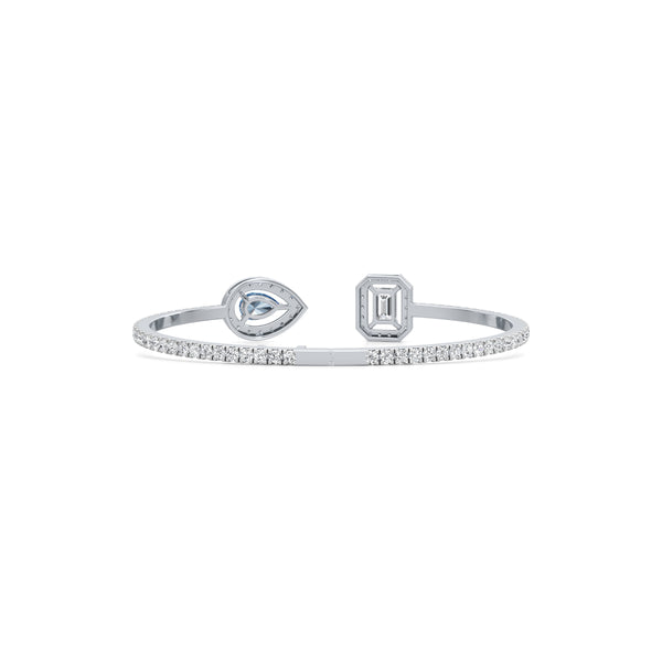 Radiant and Sapphire Gemstone Diamond Bracelet