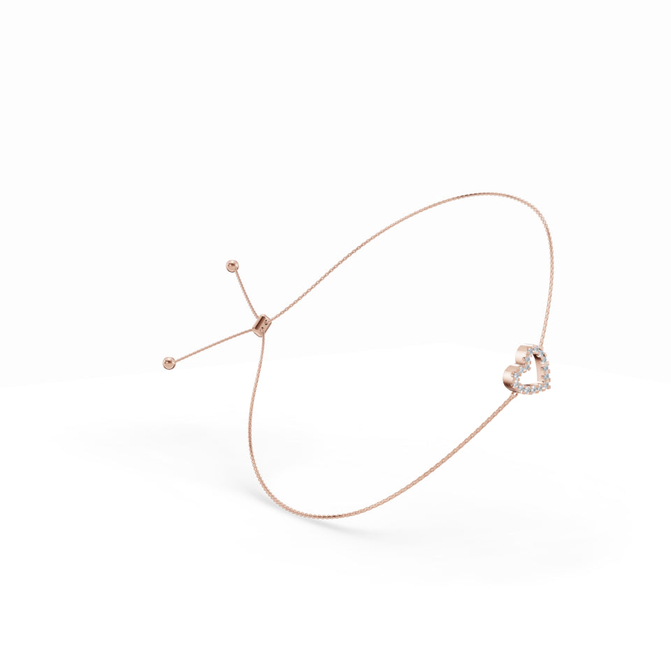 Heart Charm Diamond Bracelet