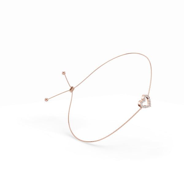 Heart Charm Diamond Bracelet