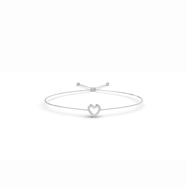 Heart Charm Diamond Bracelet
