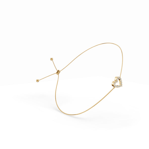 Heart Charm Diamond Bracelet
