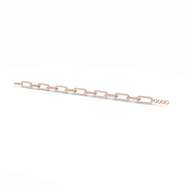 Paper Clip Link Diamond Bracelet