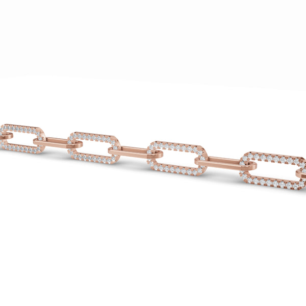 Paper Clip Link Diamond Bracelet