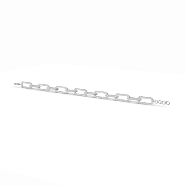 Paper Clip Link Diamond Bracelet