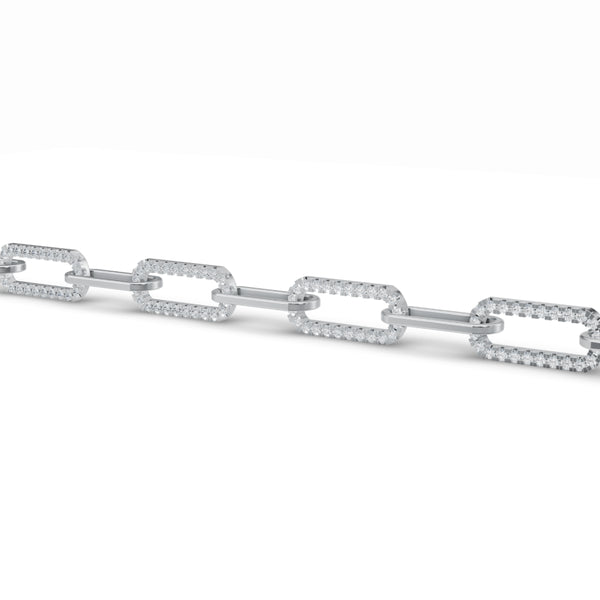 Paper Clip Link Diamond Bracelet