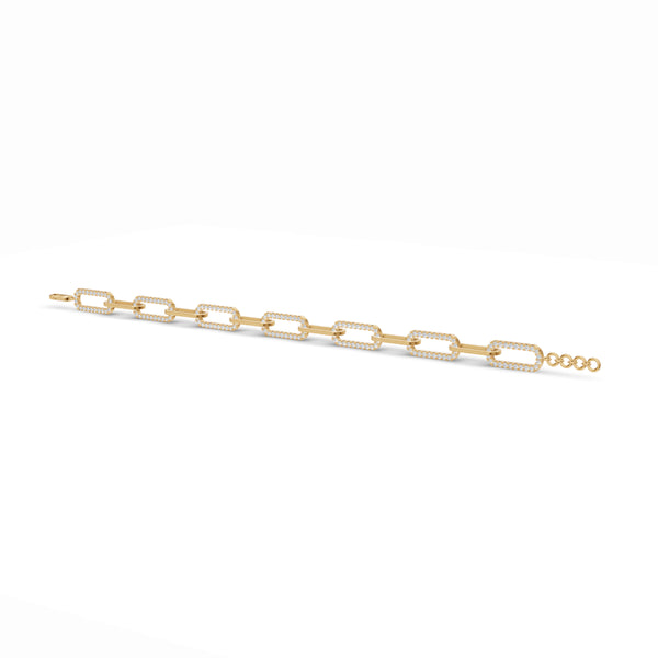 Paper Clip Link Diamond Bracelet