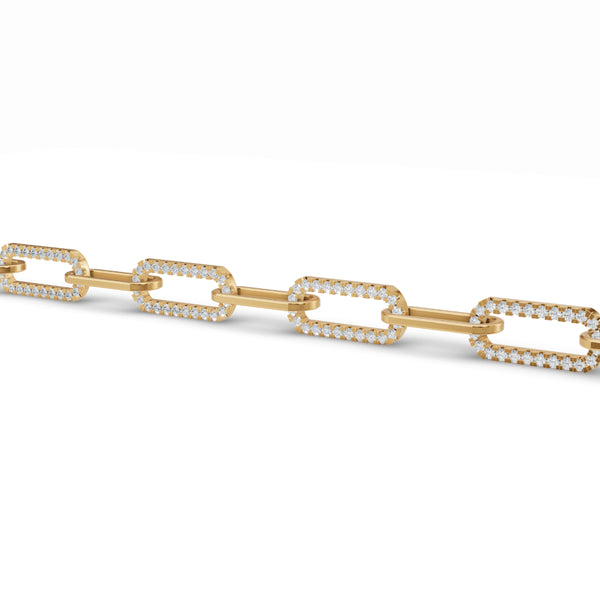 Paper Clip Link Diamond Bracelet