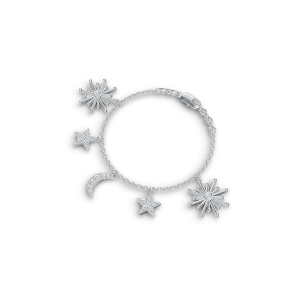 Celestial Harmony Charm Diamond Bracelet