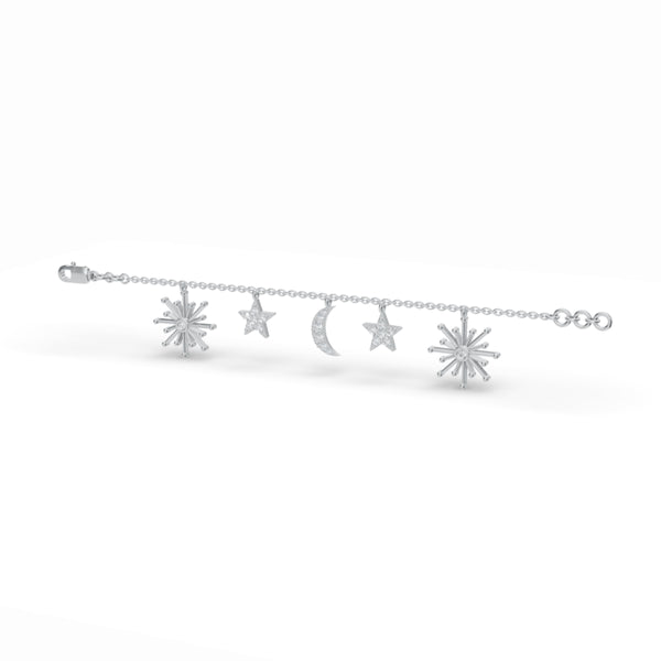 Celestial Harmony Charm Diamond Bracelet