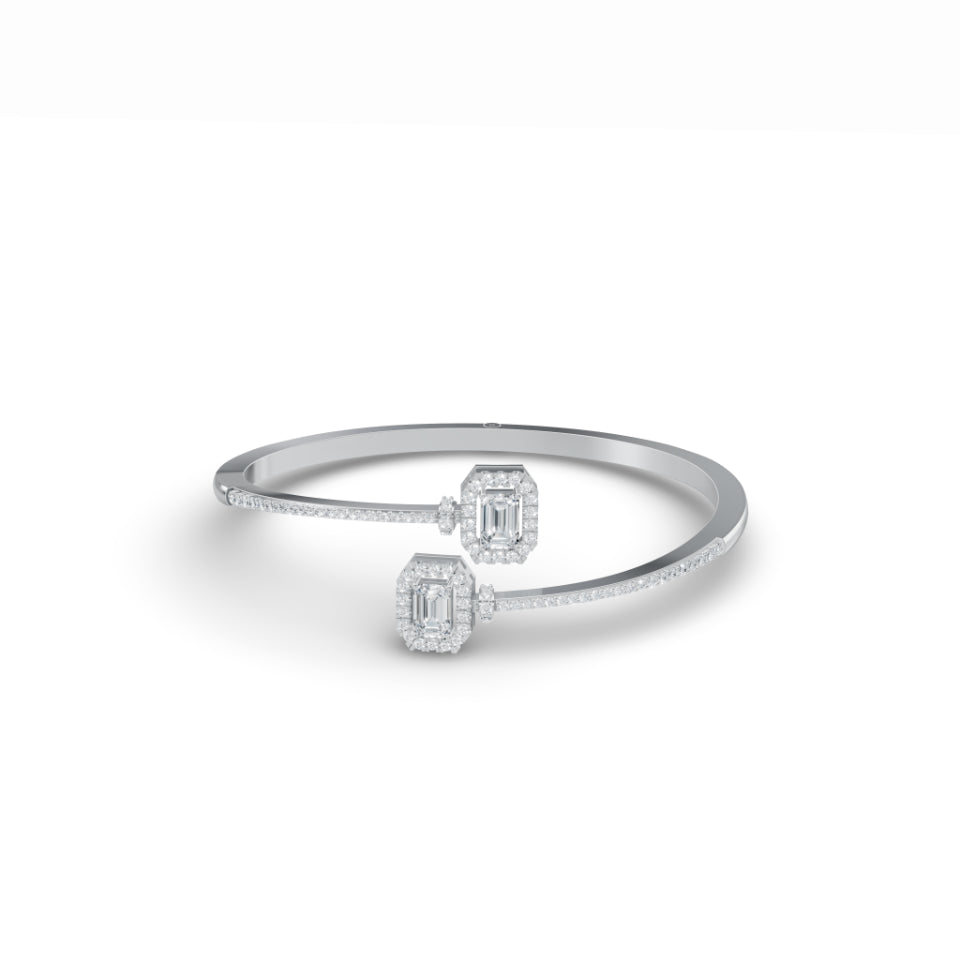 Halo Promise Cuff Diamond Bracelet