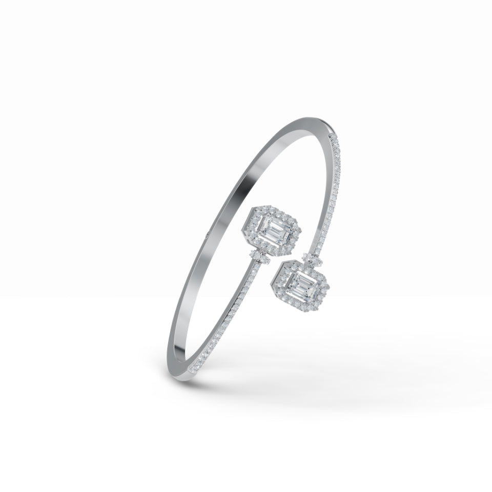 Halo Promise Cuff Diamond Bracelet