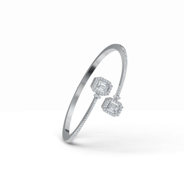 Halo Promise Cuff Diamond Bracelet