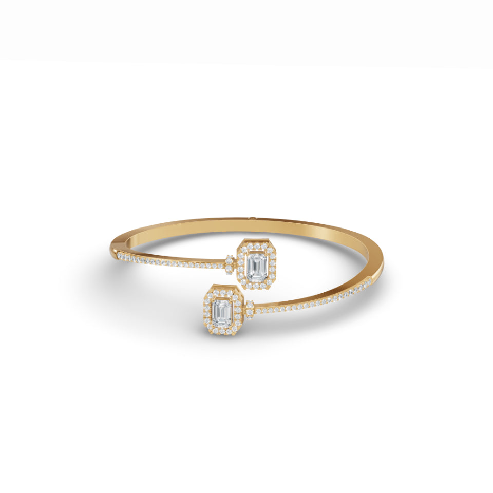 Halo Promise Cuff Diamond Bracelet