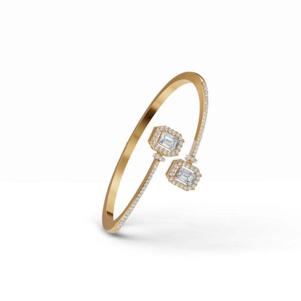 Halo Promise Cuff Diamond Bracelet