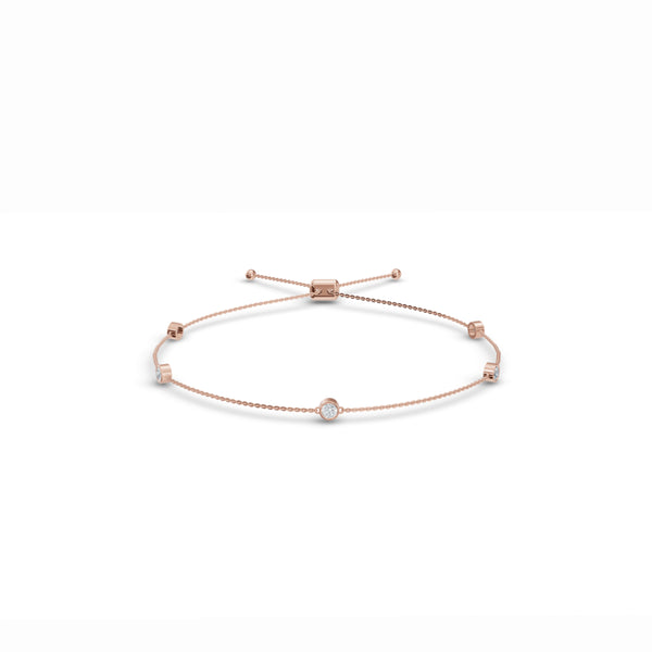 5-Stone Station Tennis Diamond Bracelet