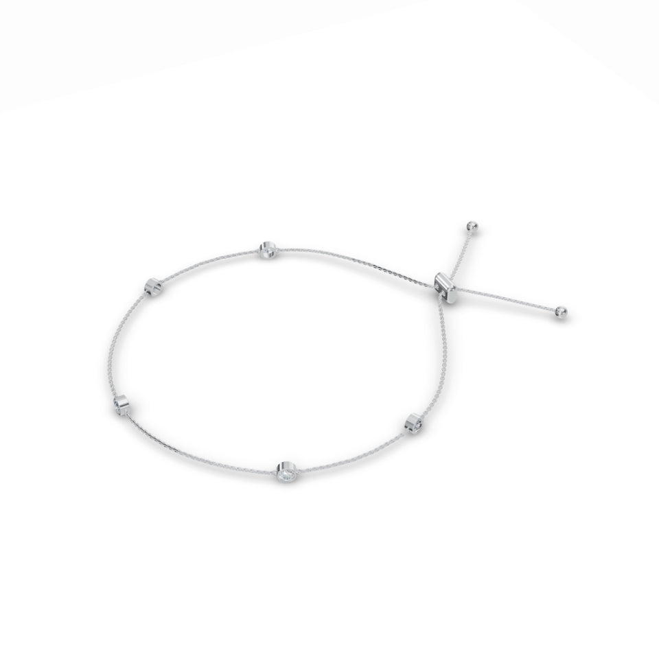 5-Stone Station Tennis Diamond Bracelet