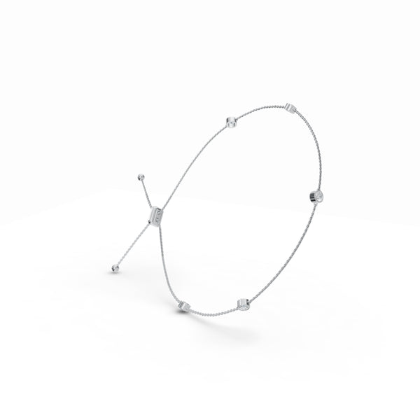 5-Stone Station Tennis Diamond Bracelet