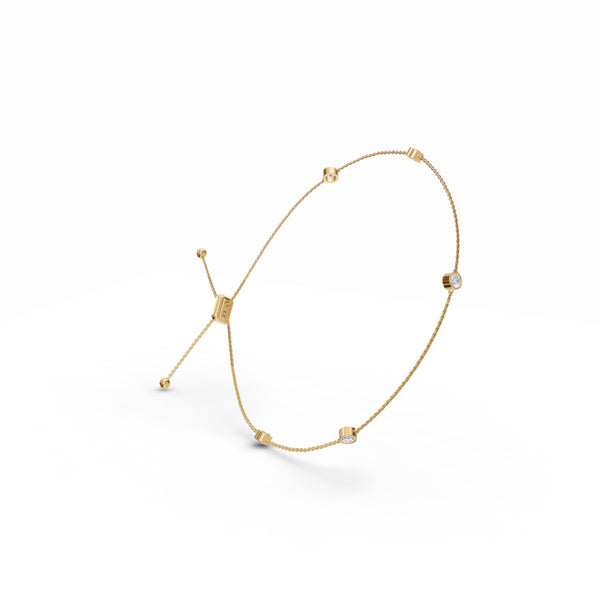 5-Stone Station Tennis Diamond Bracelet