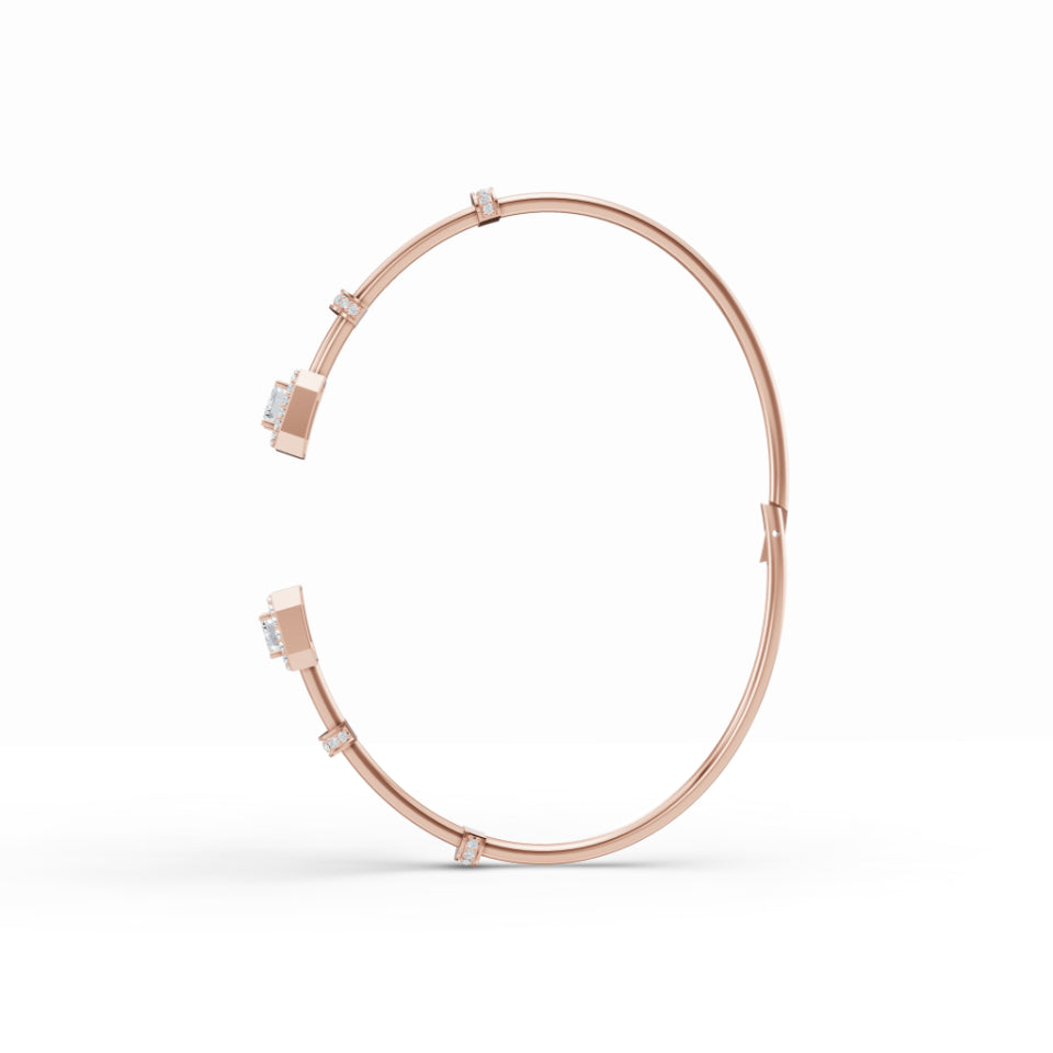 Double Emerald Halo Diamond Bracelet