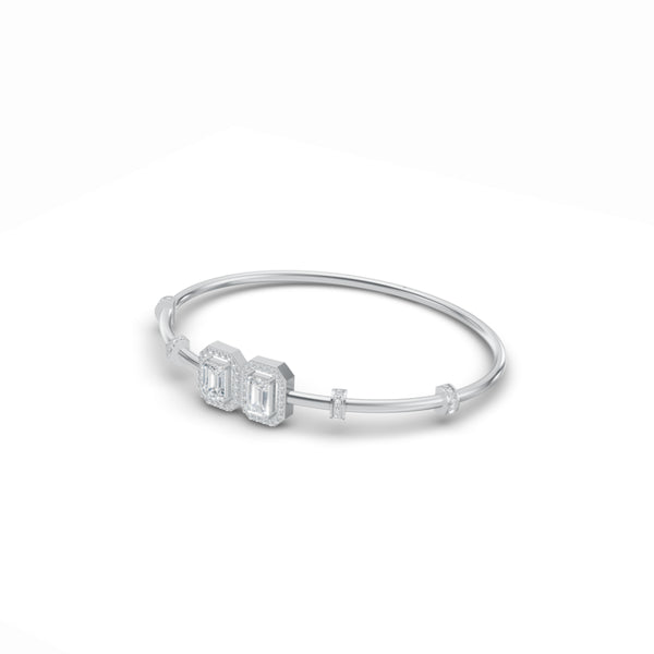 Double Emerald Halo Diamond Bracelet