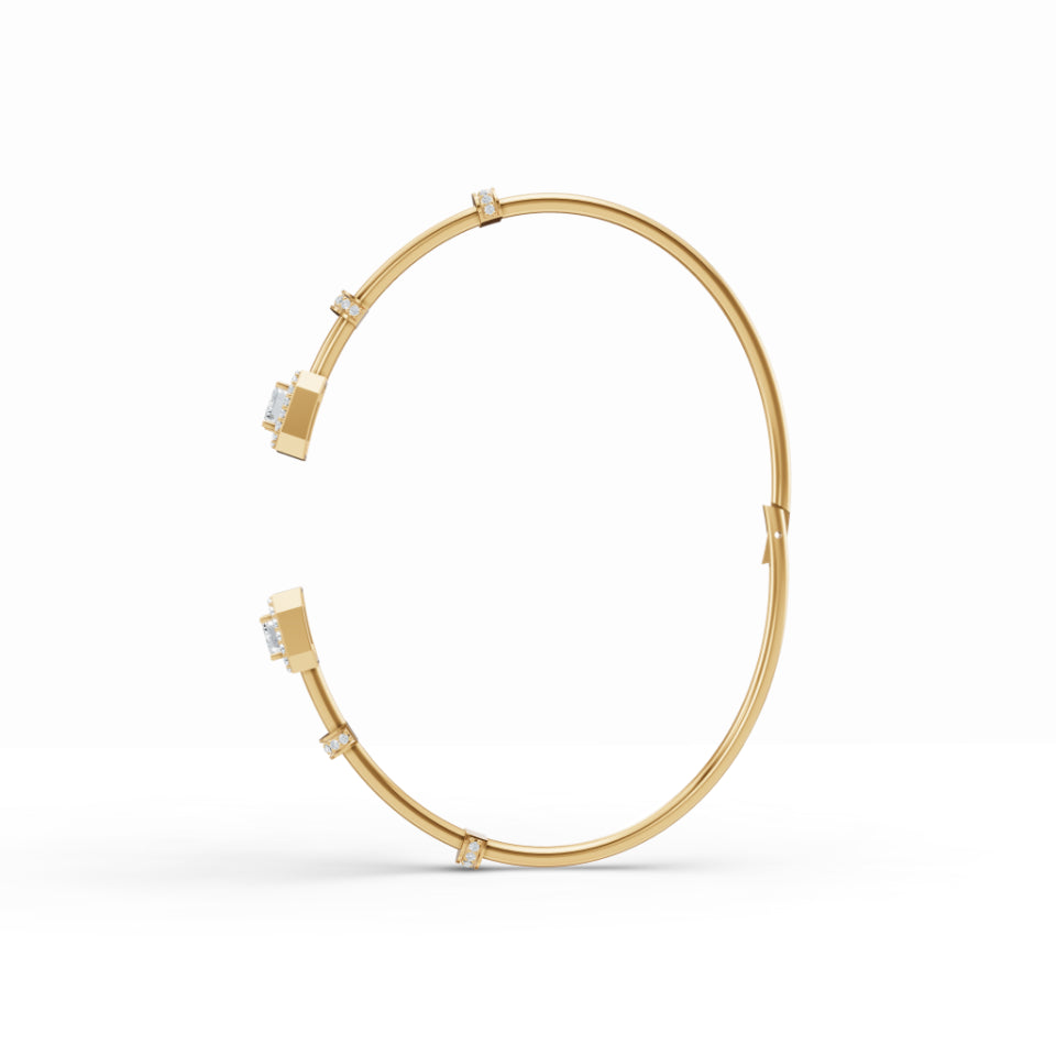 Double Emerald Halo Diamond Bracelet