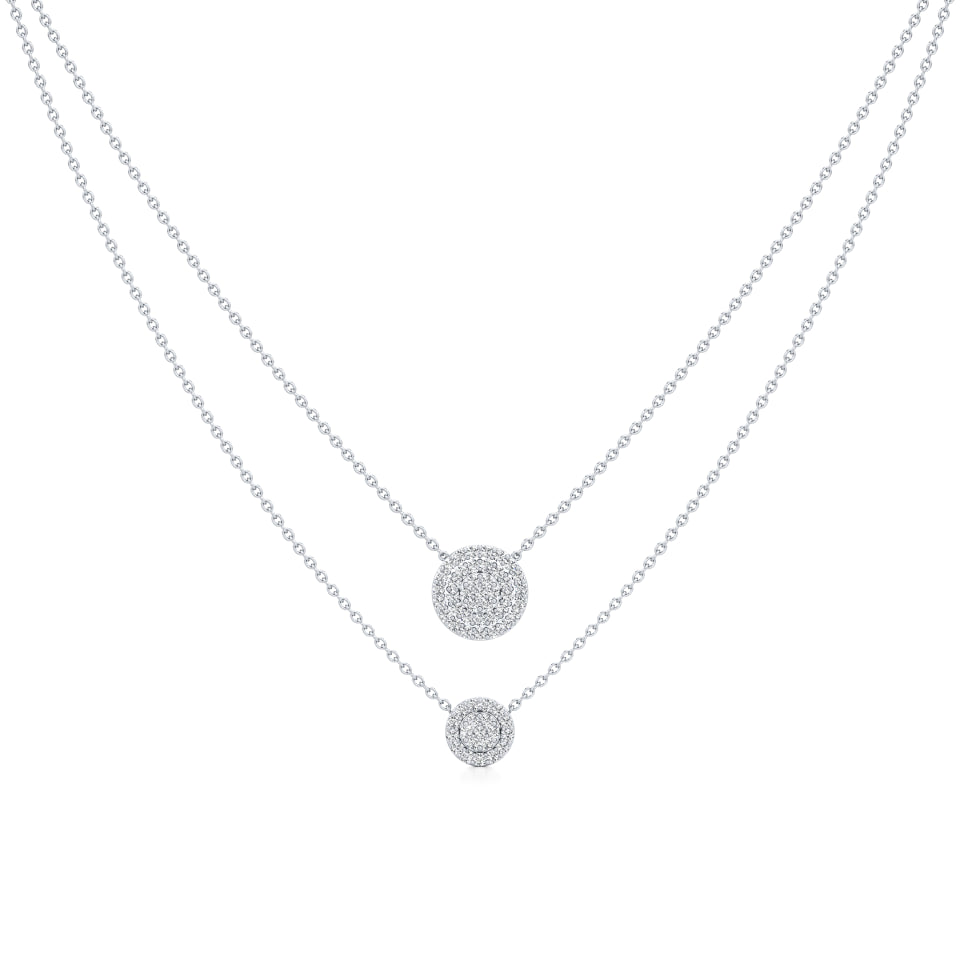 Multi-layered Pave Diamond Necklace