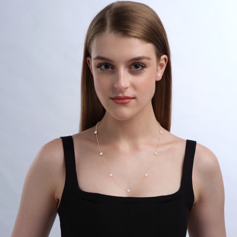 5-Floret Gleam Diamond Chain